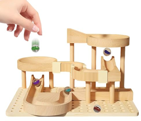 Murmelabyrinth, Lustige Lernspiele Aus Holz, Labyrinth-Spiel Mit Murmeln Rennstrecke Spielzeug STEM | Für Geburtstag Weihnachten Kinder Jungen Haus Schule Kindergarten