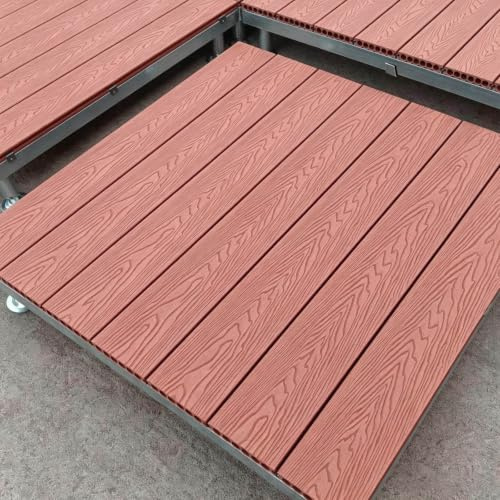 WPC Terrassenplatten Bodenbelag Garten Plattform(Red,84x84x50cm)