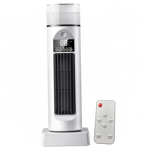 Bladeless Oscillating Tower Fan, Portable Air Conditioning Fan With Mist Function For Bedroom, Usb Desktop Cooling Fans With Remote Control - White Bladeless Tower, Oscillating Air Conditi