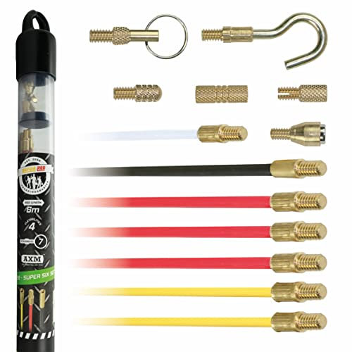 Super Rod CRS6 Super Six Set Includes 6m 19ft Installation Kit with 6 Cable Handling Attachments