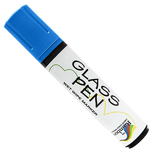 RAINBOW CHALK MARKERS LTD Glass Pen - Large 15mm Blue For Writing on WINDOWS