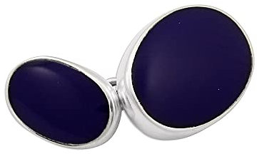 Sayers London Sterlingsilber Lapis doppelseitige Manschettenknöpfe