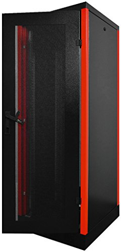 Monacor belüftet Stahlblech Panel Tür – Schwarz