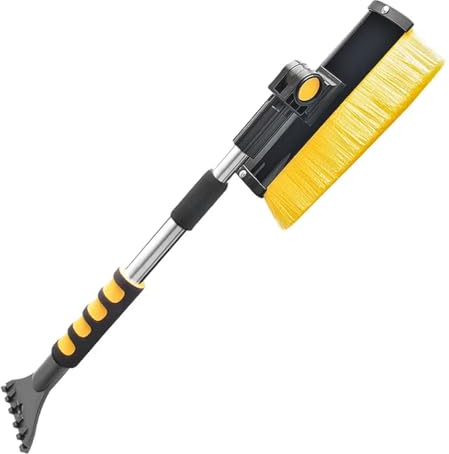 ProPlus 630549 Schneebürste mit Gummiwischer und Eiskratzer mit Teleskopstiel ausziehbar 52-72cm