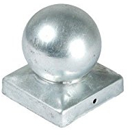 meingartenversand.de 10 x Pfostenkappe/Abdeckkappen für Zaunpfosten 9 x 9 cm Kugel aus Stahl, verzinkt im günstigen Aktionsset