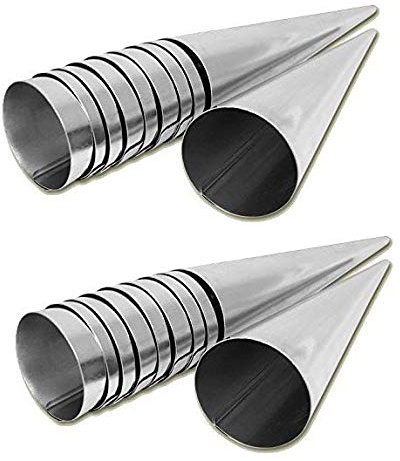 GMMH 20 St Cannoli Schillerlockenform aus Edelstahl (Kegel), Backform für Schaumrollen Hörnchen Sahnerollen Cremerollen Trubotschki Schillerlocken zum Backen