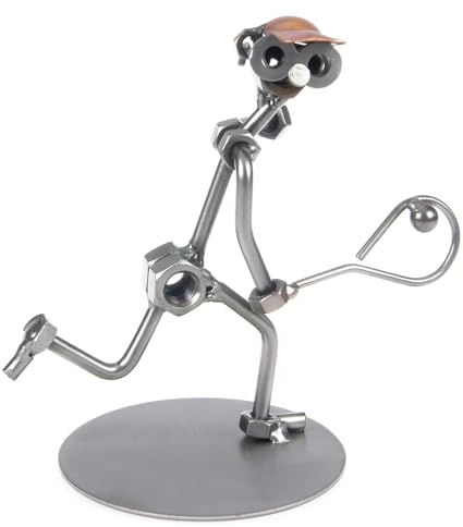 metalman24 Schraubenmännchen Tennis Tennisspieler II - Handarbeit Geschenkidee Metallfigur Metallmännchen Stahlfigur Schraubenmännle - Deko für Büro & Zuhause