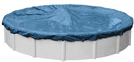 Pool Mate Telo di copertura invernale per piscine rotonde fuori terra, 3,7 m, blu, resistente, 3512-4PM