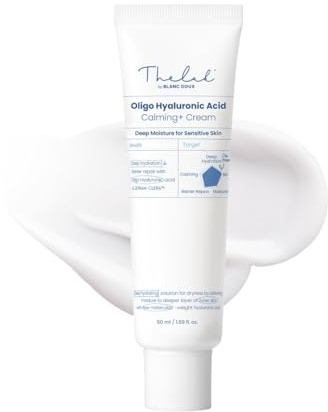 Blanc Doux Oligo Hyaluronic Acid Calming Cream 1,69 fl. für trockene und empfindliche Hauttypen, Low Molekular Mass Hyaluronsäure 3,015 ppm, Hautpflege, Deep Hydrating