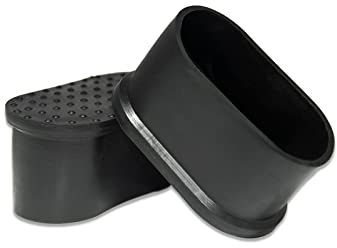 Flyshop Stuhlbeinkappen, PVC Schutzkappen, geruchlos, kratzfrei, oval 30 x 60 mm (3,0 x 6,0 cm), 8 Stück, Schwarz