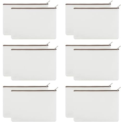 Aspire 12er Pack Canvas Reißverschlusstasche mit Futter, DIY Basteltasche, 6-3/4 x 4-3/4 Kosmetiktasche