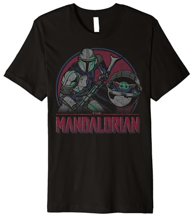 Star Wars Mandalorian Stained Glass Group Shot Premium T-Shirt