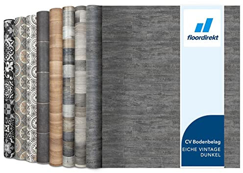 Floordirekt PVC Bodenbelag Meterware nach Maß Vinylboden, CV Linoleum für Küche & Balkon in Holzoptik, Fliesenoptik, Steinoptik - robust & pflegeleicht 100 x 100 cm | Vancouver 5