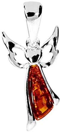 Anhänger - kleiner Engel - Silber 925/000 - Bernstein