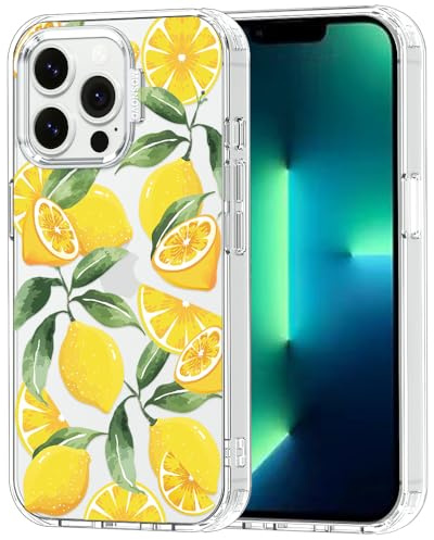 MOSNOVO Case for iPhone 13 Pro, [Buffertech 6.6ft Military-Grade Drop Protection] [Anti Peel Off Tech] Clear TPU Bumper Phone Case Cover Design - Lemon