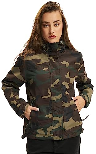 Brandit Windbreaker Zipper Damen Coupe-Vent Femme Frontal, Woodland, XL