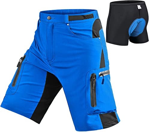 Seltrue MTB Hose Herren Radhose, Schnelltrocknende MTB Shorts mit 4D Sitzpolster, Mountainbike Hose Herren Fahrradhose, Elastische Radlerhose Outdoor Bike Shorts mit Verstellbaren Klettverschlüssen