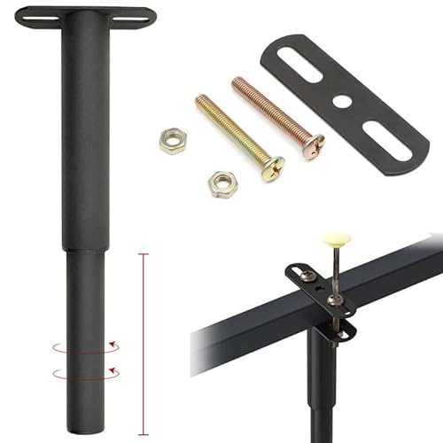 KangBaz Pied de support de lit : pieds de meubles réglables en métal robuste pour table, canapé, plan de travail, lits, armoire, bureau, 1 pièce, 17,8 à 33 cm (noir)