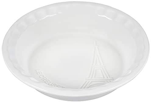 Le Creuset Eiffel Tower Collection Stoneware Pie Dish, 9, White