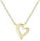 Sofia Milani - Damen Halskette 925 Silber - vergoldet/golden - mit Zirkonia Steinen - Herz Anhänger - N0504