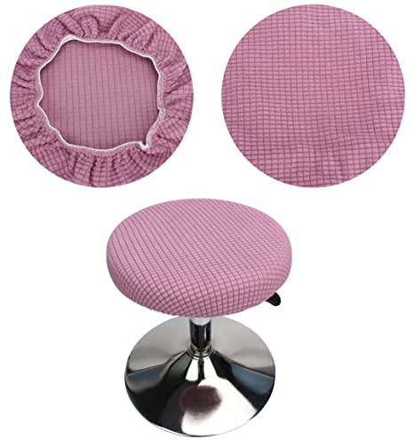 HuaLiSiJi Hockerbezug Rund 30-40cm Bezug Hocker Rund Elastischer Hocker Rundbezug, Waschbar Pflegeleicht Weich und Langlebig,für Runde Oder Quadratische Hocke (1 Stück Violett)