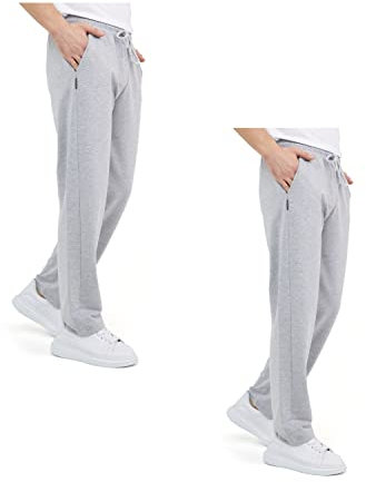 COMEOR Herren Jogginghose - Lange Sport Hose - Jogger Trainingshose, Relaxing Hose in Light Grey, Größe XL