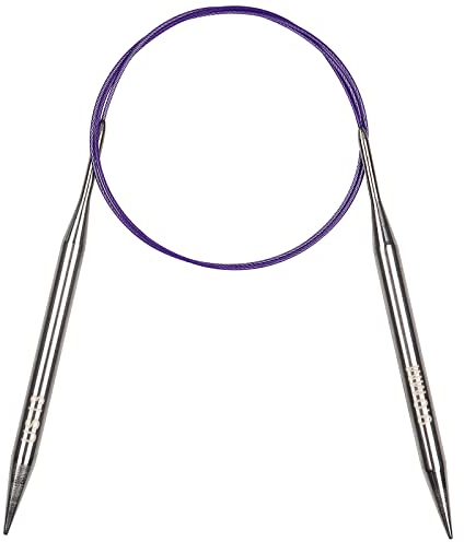 Aeelike Rundstricknadeln Set 9,0 mm, Edelstahl Rundstricknadeln mit Farbiges Stahlseil, 100 cm Metall Rundstricknadel Set, Ergonomische Stricknadeln Rundstricknadel für Anfänger, Erwachsene, Profis