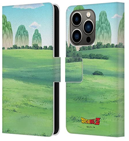 Head Case Designs Officially Licensed Dragon Ball Z Son Goku Saiyan Arc Characters Leather Wallet Case Compatible With Apple iPhone 14 Pro