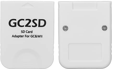 pour Adaptateur de Carte de Stockage Micro, Lecteur de Carte Adaptateur de Carte GC2SD pour Consoles , Plug and Play.(Blanc)