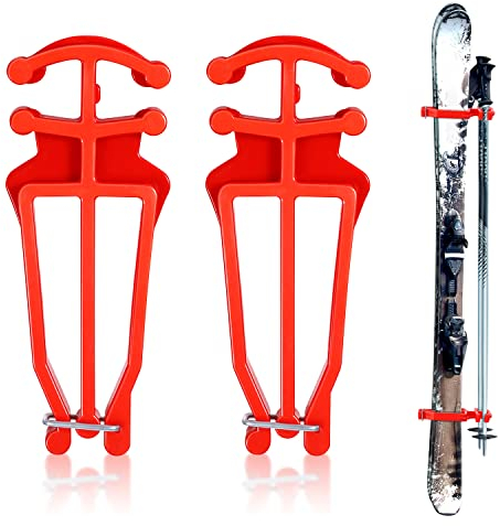BOXOB Support Universel pour bâtons de Ski de Fond - 1 Paire - Rouge