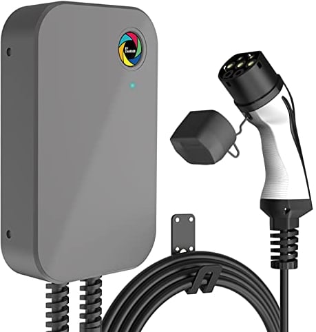 Teskee EV-Ladegerät Typ 2 Wallbox Home Smart EV Auto-Ladestation Elektrofahrzeug-Ladegerät mit Touchscreen für alle Elektrofahrzeuge & Plug-in-Hybrid-Autos | Max 7.2kW 6 Meter 1-Phasig