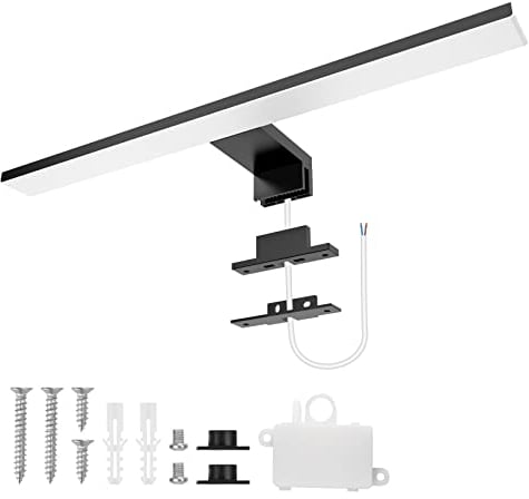 Aourow LED Spiegelleuchte Bad 10W,40cm 820lmn Spiegellampe Badezimmer,Neutralweiß 4000K Badlampe Spiegel 230V Spiegelschrank Beleuchtung KLASSE II(Schwarz)