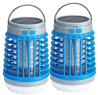 Insektenvernichter Elektrisch Camping Mückenlampe 3-in-1 LED Tragbare Mückenschutz mit Solar und USB Aufladung, Mückenfalle Mückenabwehr Outdoor Indoor, Tragbarer Mückenvernichter für Schlafzimmer (C
