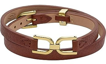 FOSSIL Bracelet pour femme Heritage D-Link en cuir rouge acajou, JF04526710, Marron foncé