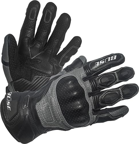 Büse Miles perforierte Motorrad Handschuhe (Black/Gray,9) | Reflektierend
