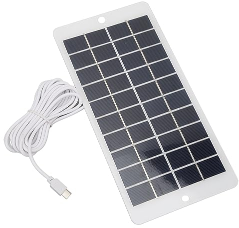 Fockety 10W 5V Solar Panel für Außen Kamera, für Ring Überwachungs Kamera, für Blink Flutlicht Kamera, Telefon Aufladung, wasserdichte Solarenergie für Arlo Home Security System,