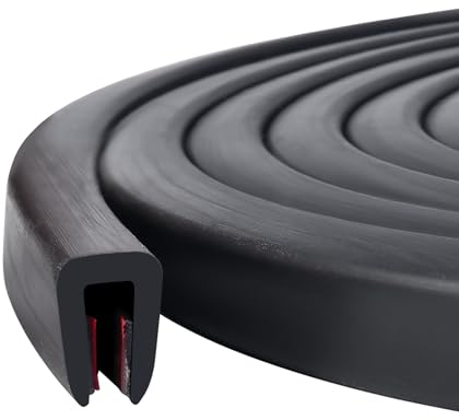 Storystore Fassungsprofil Kantenschutzprofil aus EPDM, Gummidichtung Kantenschutz Fassungsschutz U-Form Gummi Kantenschutz für Blech, Autotüren, Luke, Tischecken, 3mm x 3m Länge