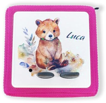 Schutzfolie mit Namen | passend für die Toniebox | Motivfolie Bär | hochglanz holografisch