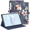 FINTIE Coque pour Samsung Galaxy Tab S10 FE 10.9 Pouces 2025/Tab S9 FE 10.9”/S9 11 2023 - Housse Multipositions Ajustables, Etui avec Poche de Document, Fonction Sommeil/Réveil Auto, Fleur Hibiscus