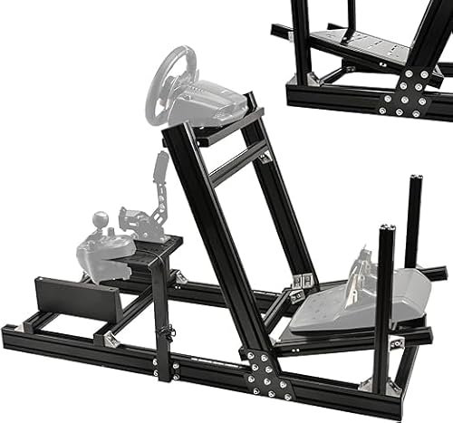 Anman G25 Multi-function Sim Racing Cockpit Fit for Logitech G27 G29 G920 G923,Thrustmaster T80 T150 Sim Driving Mount(Aluminum Profiles) Without Steering Wheel Pedal Handbrake and Seat
