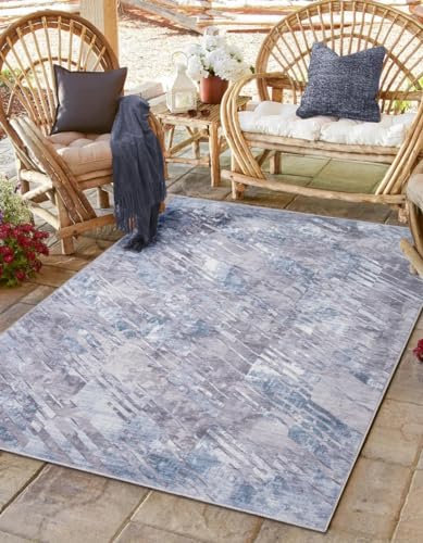 MY-RUG Outdoor Teppich wetterfest Balkon Terrasse Garten Maris 160x230cm, Maschinen waschbar bis 30Grad, Abstraktes modernes Boho Ethno Muster Design