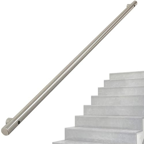 Wzmazingly Handlauf Geländer Für Treppen, 4ft/7ft/10ft/15ft/20ft Edelstahl Wandhandlauf Innen Außen Handfußgeländer Für Ältere Menschen Kinder(10FT/300cm)