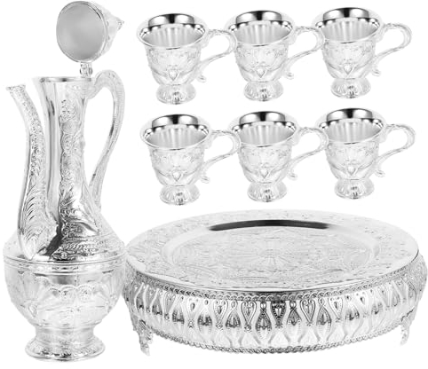 Mikinona Ensemble De Pots À Vin En Métal Vintage Et De Tasses Pour Décoration Dintérieur De Tea Party