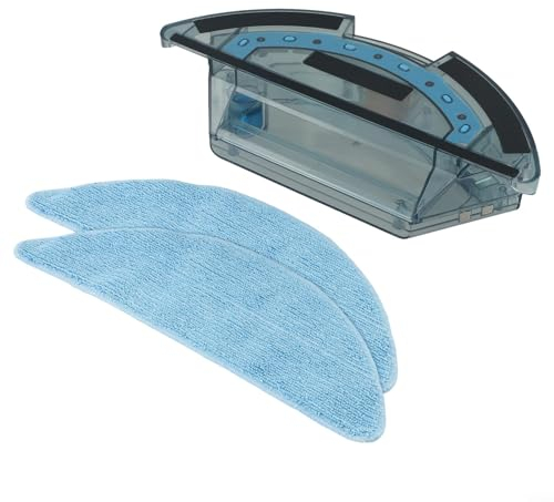 Ersatz-Wassertankbox für Tesvor für X500 M1 S6 S4 Roboter-Staubsauger-Ersatzteile, Wassertankbox mit 2 Wischtuch-Pads