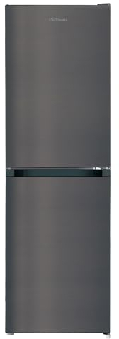 Statesman F01754LFX Freestanding 50/50 Fridge Freezer Low Frost with 4 Freezer Compartments, 3 Adjustable Shelves, 154L Fridge, 100L Freezer, 54 cm Wide, Dark Inox