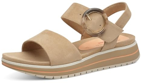 MARCO TOZZI Damen Sandalen flach mit Klettverschluss Sommer