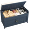 HOME BI Shoe Bench, Storage Bench with Padded Seat Cushion, Shoe Cabinet for for Entry, Bedroom, Cloakroom, Living Room and Hallway,Blue