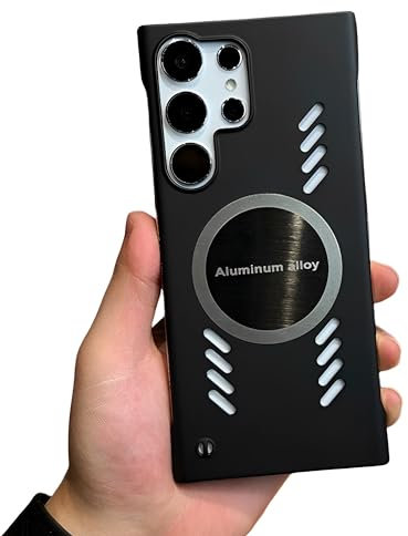 Custodia Antiurto Forato con Dissipazione del Calore per Samsung Galaxy S24 Ultra, Cover per Smartphone, Accessorio Protettivo per Cellulari, Compatibile con MagSafe (Nero)