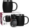 GARUET Insulated Stainless-Steel Coffee Mug with Lid and Handle (2 Pk) 400 ml - BPA-Free Spillproof Lid, Double-Wall Camping Travel Coffee Mugs (Black, 400 ml)