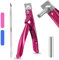 Upgade Acrylic Nail Clippers Set, Stainless Steel Nail Tip Clipper, Accurate False Nails Clipper, Nail Extension Clipper with Magnets Nail File Steel Push, U-Shaped Nail Clippers for Home Nail Art